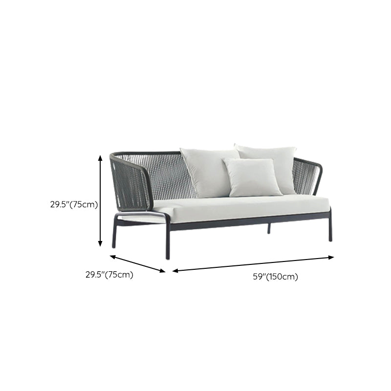 Modern UV Resistant Patio Sofa Metal Outdoor Patio Sofa with Cushions