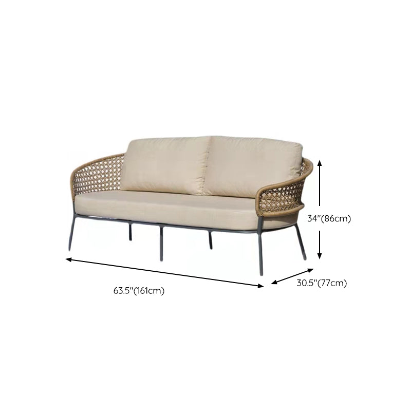 Rust and Water Resistant Patio Sofa Contemporary Outdoor Sofa with Cushion