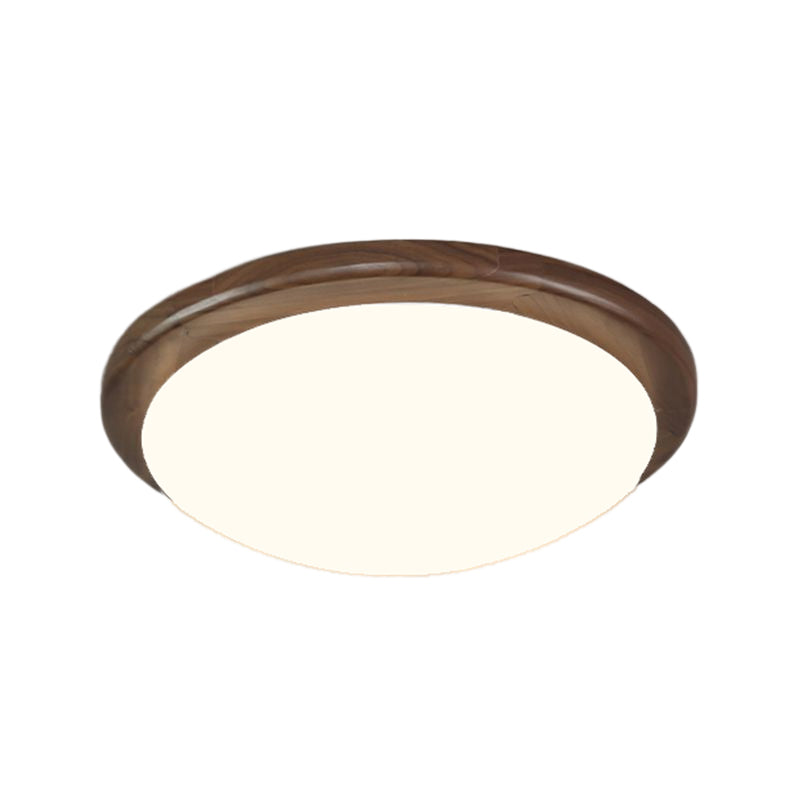 Modern Wood LED Flush Mount Circle Shape Ceiling Light with Acrylic Shade for Living Room