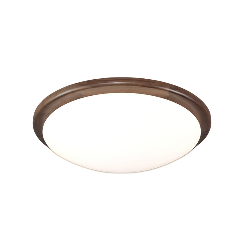 Modern Wood LED Flush Mount Circle Shape Ceiling Light with Acrylic Shade for Living Room