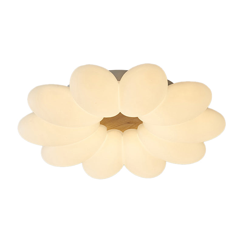 Flower Shape Flush Chandelier Lighting Modern Flush Mount Lighting in White Finish