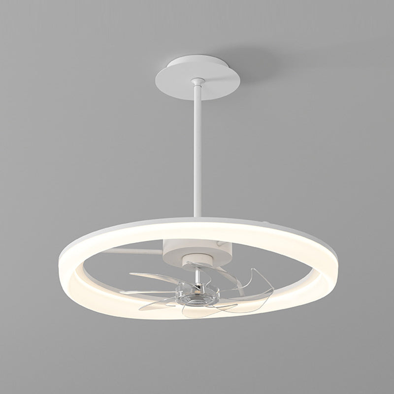 Matte White Ceiling Chandelier LED Contemporary Ceiling Fan Light Fixture