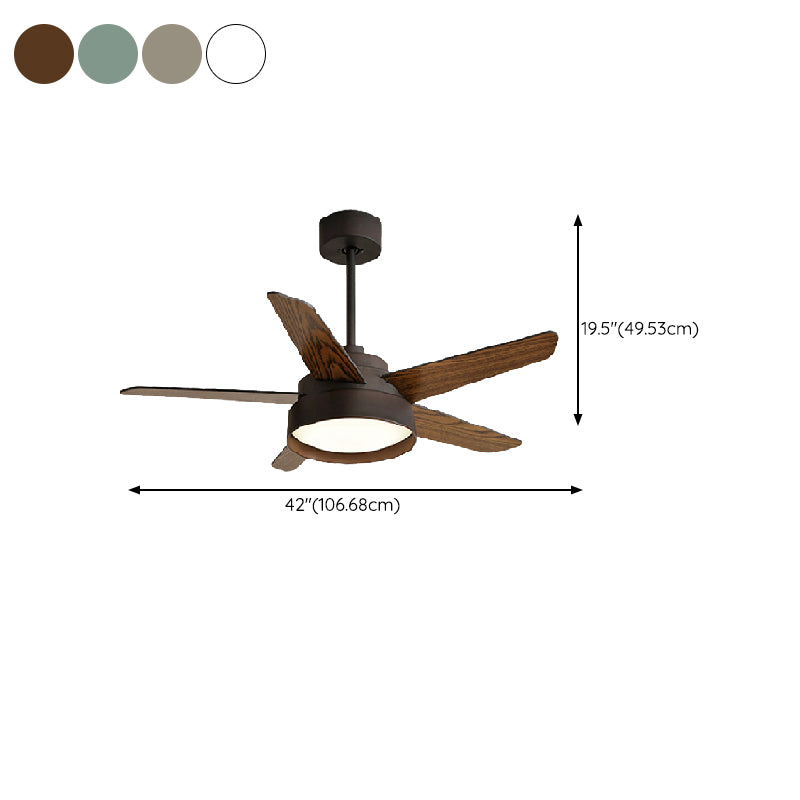 Modern Single Polished Ceiling Fan Lamp LED Shaded Ceiling Fan Light for Dining Room