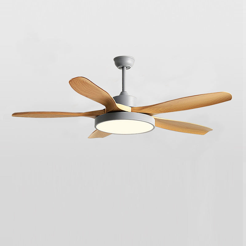 Modern Beige/Grey/White Ceiling Fan Lamp Unique LED Ceiling Fan Light for Dining Room