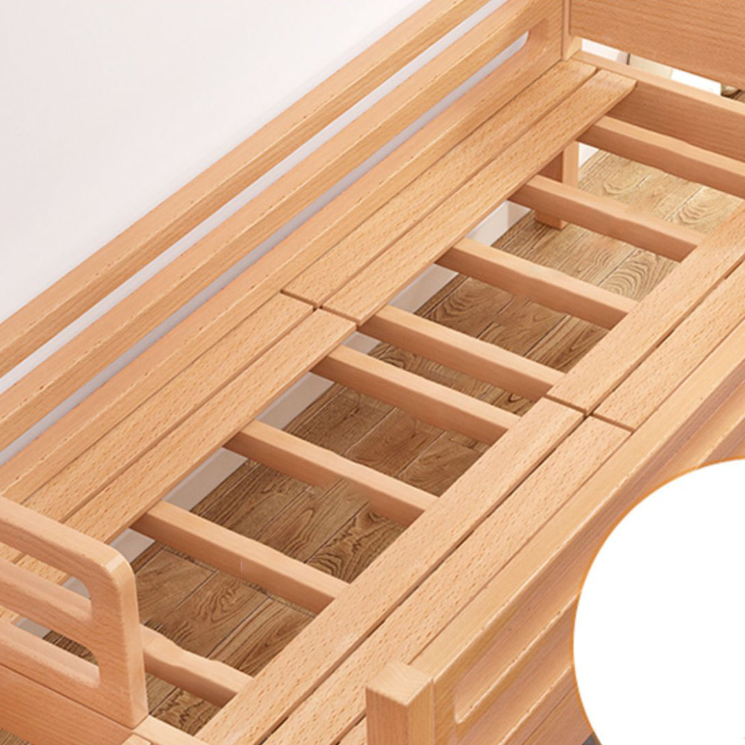 Nordic Style Solid Beech Nursery Bed with Mattress and Guardrail