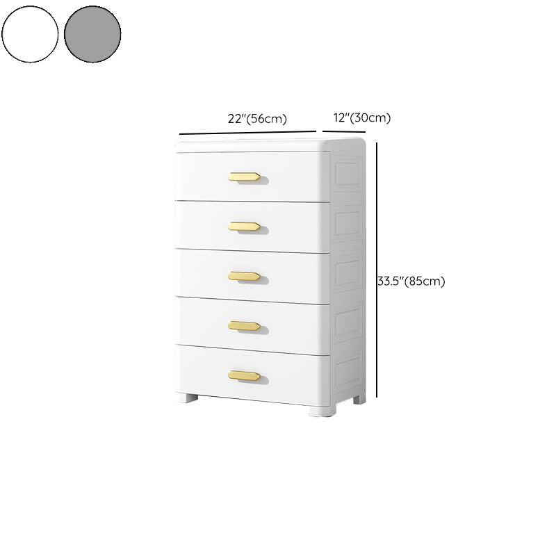 Scandinavian Vertical Plastic Kids Dressers with Drawers for Bedroom