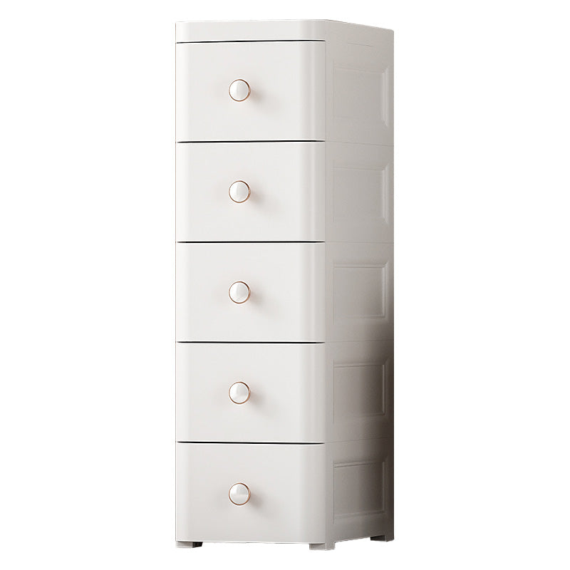 Ultra Modern Vertical Plastic Kids Nightstand with Drawers for Bedroom