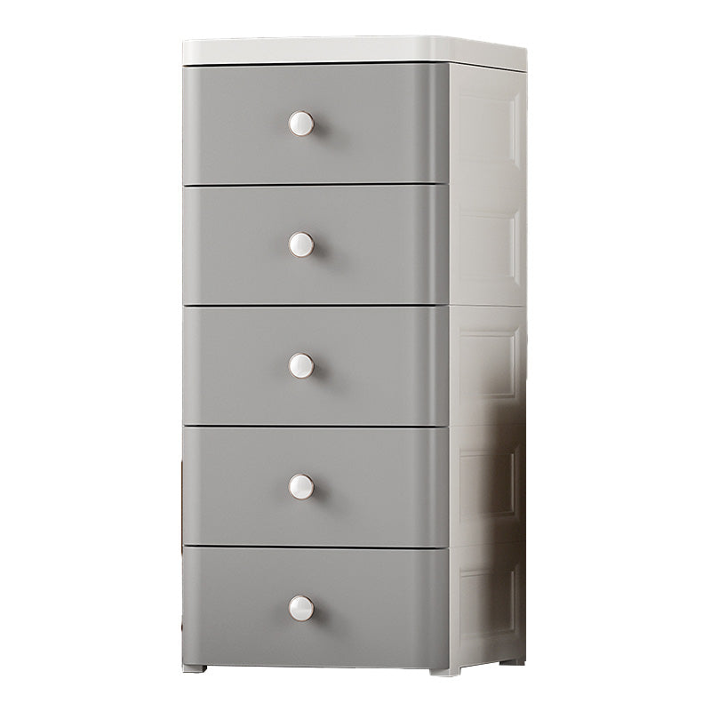 Ultra Modern Vertical Plastic Kids Nightstand with Drawers for Bedroom