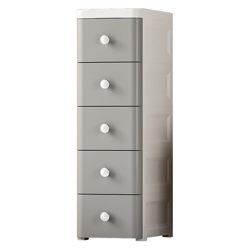 Ultra Modern Vertical Plastic Kids Nightstand with Drawers for Bedroom