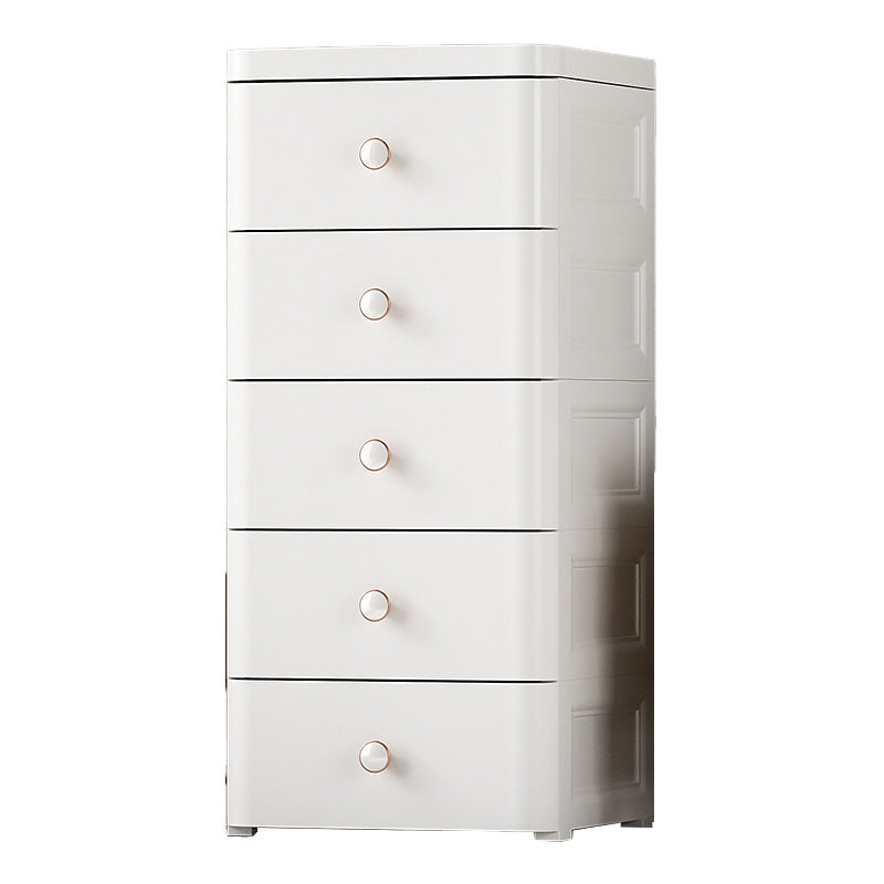 Ultra Modern Vertical Plastic Kids Nightstand with Drawers for Bedroom