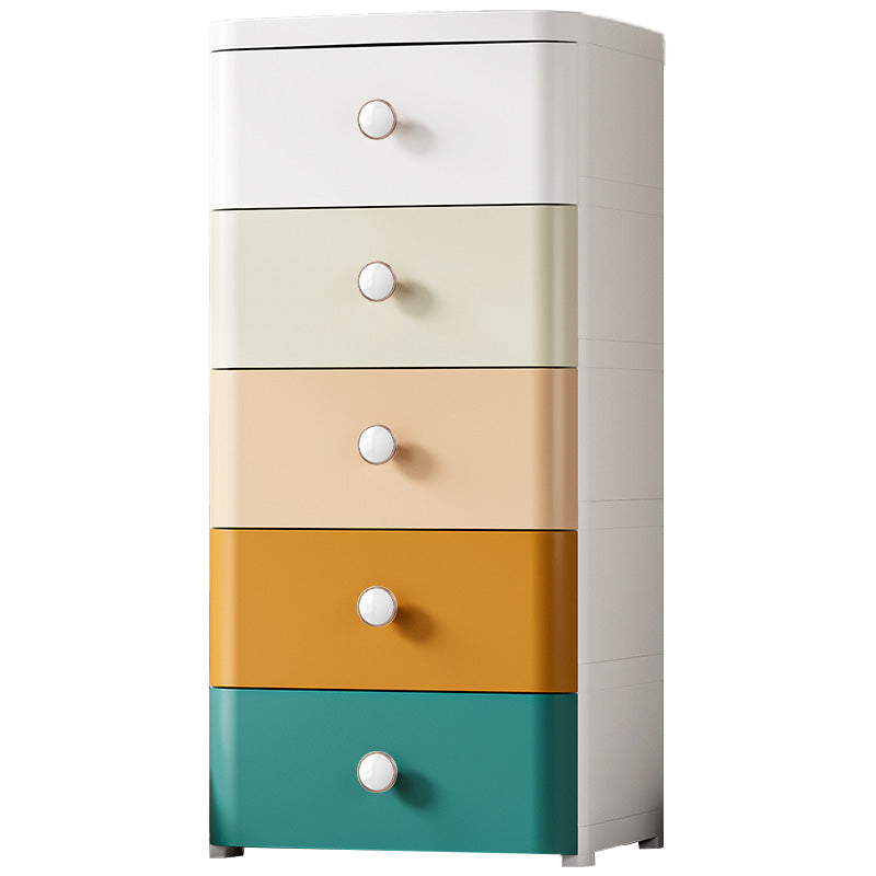 Ultra Modern Vertical Plastic Kids Nightstand with Drawers for Bedroom