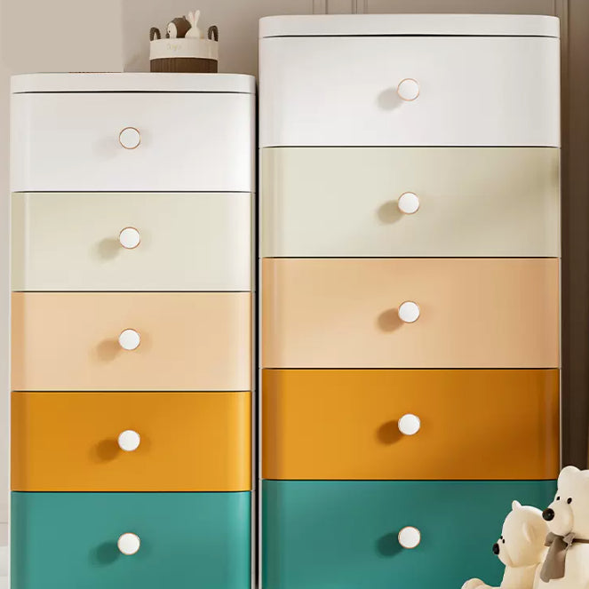 Ultra Modern Vertical Plastic Kids Nightstand with Drawers for Bedroom