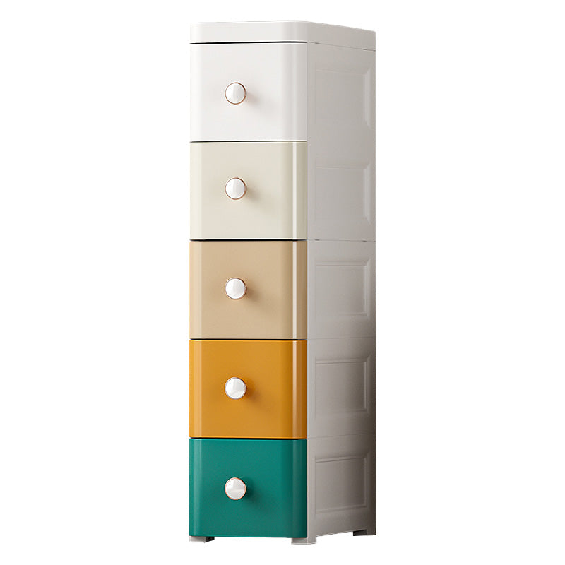 Ultra Modern Vertical Plastic Kids Nightstand with Drawers for Bedroom