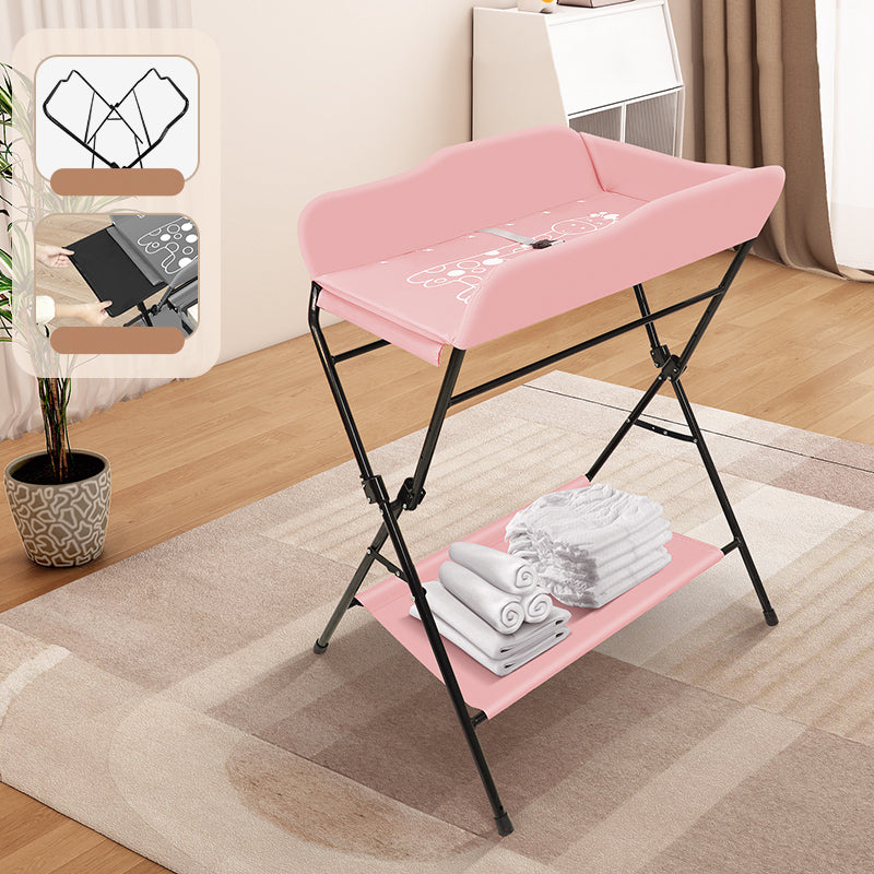 Modern Baby Changing Table Folding Metal Changing Table with Storage