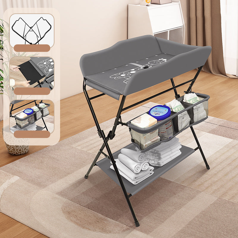 Modern Baby Changing Table Folding Metal Changing Table with Storage