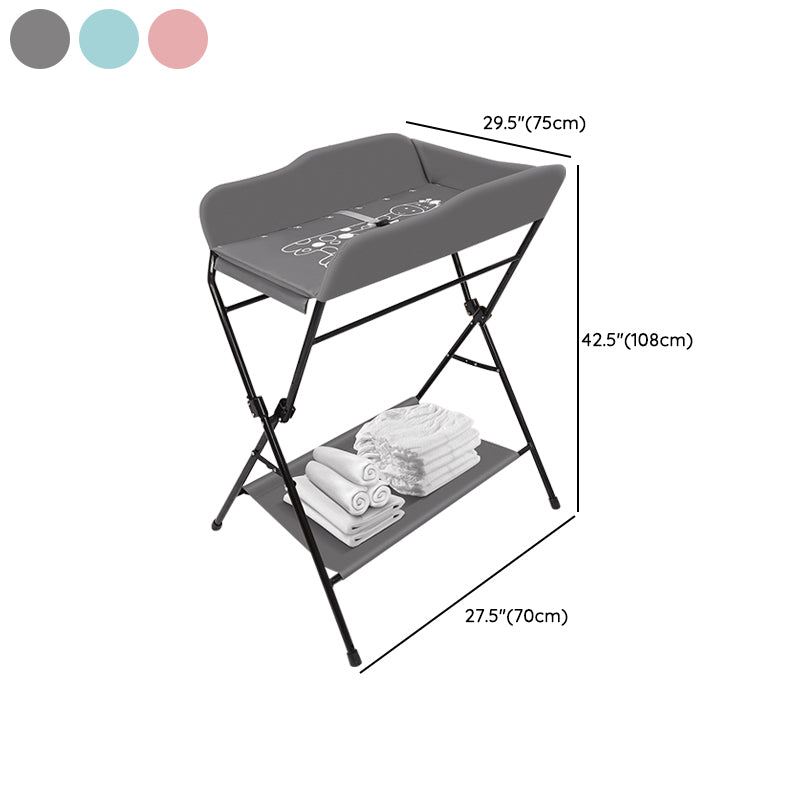 Modern Baby Changing Table Folding Metal Changing Table with Storage