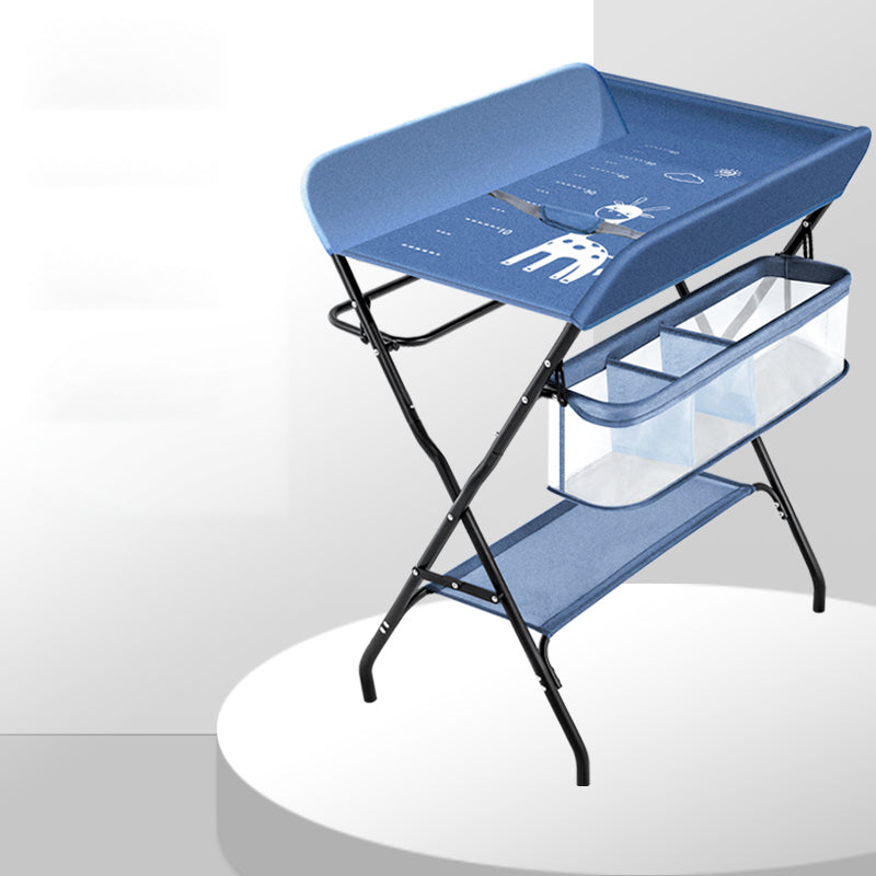 Modern Metal Changing Table 2-in-1 Baby Changing Table with Basket