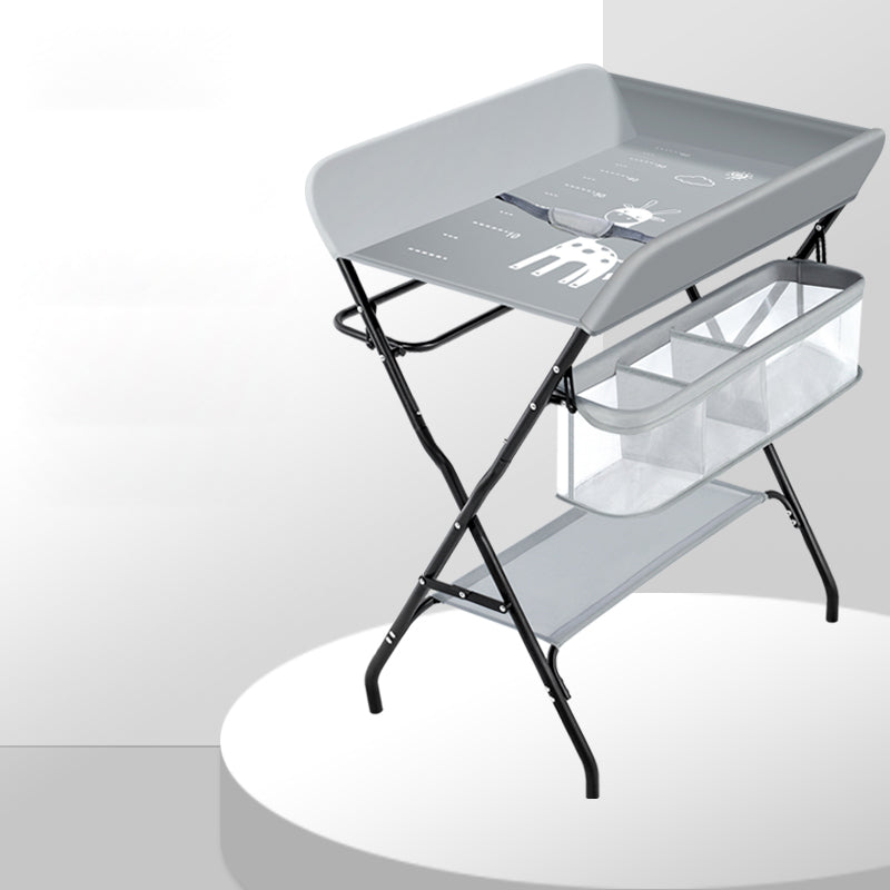 Modern Metal Changing Table 2-in-1 Baby Changing Table with Basket