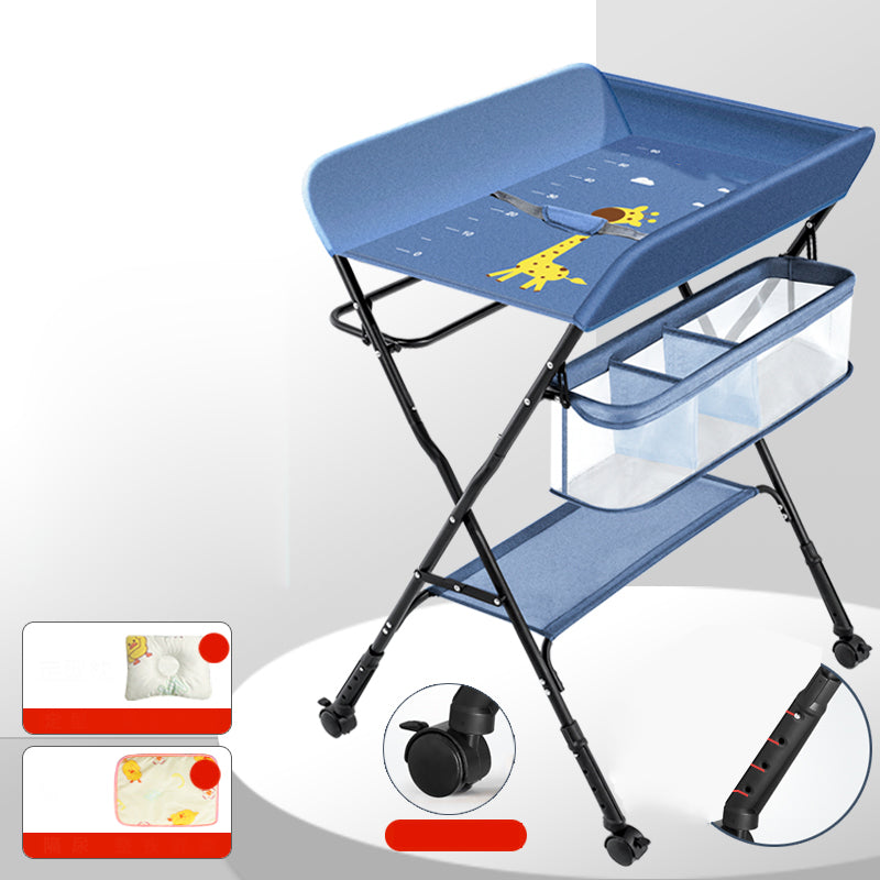 Modern Metal Changing Table 2-in-1 Baby Changing Table with Basket