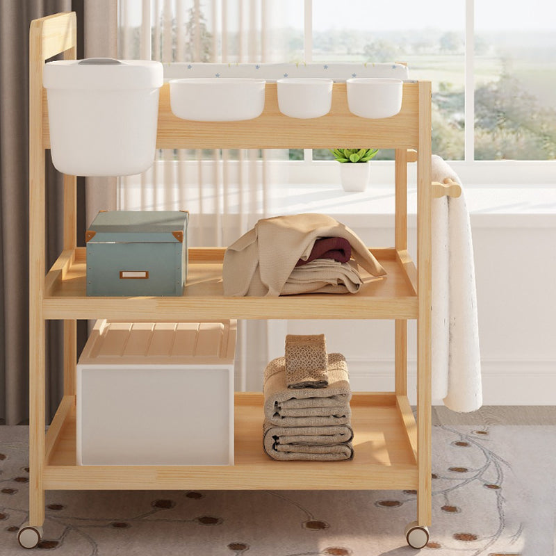 Pine Wooden Changing Table Modern Baby Changing Table with Storage