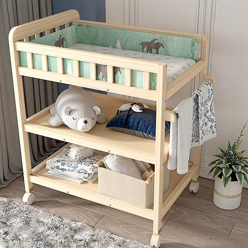 Wooden Baby Changing Table Flat Top Changing Table with Storage Changing Table