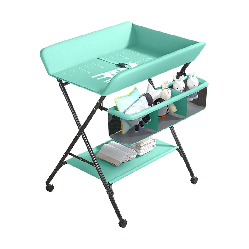 Folding Changing Table Modern Baby Changing Table with Basket
