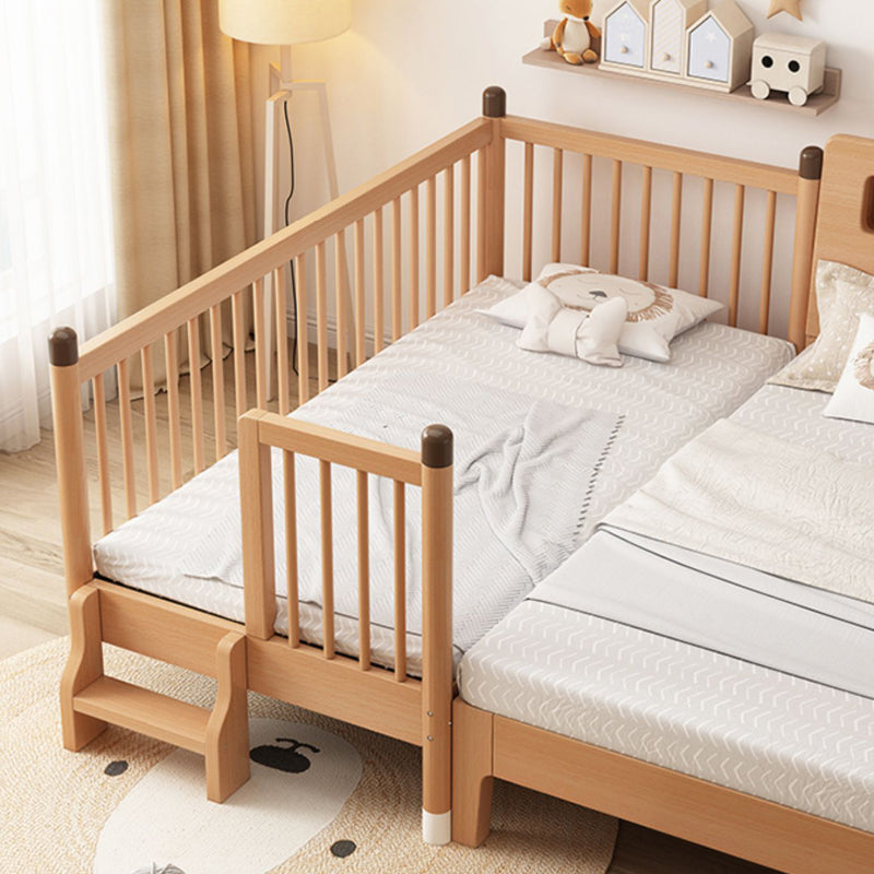 Traditional Wooden Nursery Bed Rectangle Pure Color Baby Crib