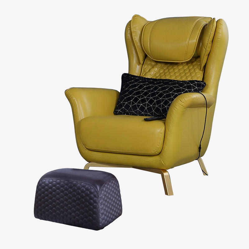 Contemporary Green Recliner Chair in Faux Leather Plug-In Chair