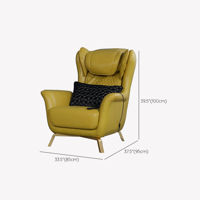 Contemporary Green Recliner Chair in Faux Leather Plug-In Chair