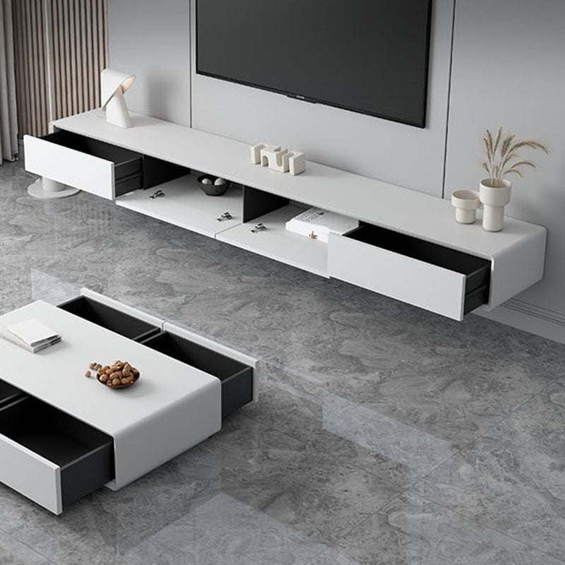 Modernism TV Console Floating Faux Wood Media Console for Home