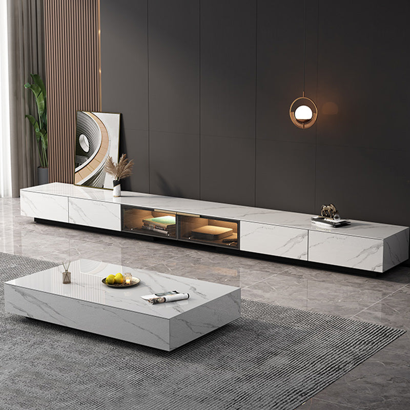 Stone TV Stand Console Contemporary Media Console with Drawers