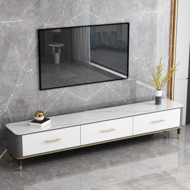 Stone TV Stand Console Contemporary Media Console with 3 Drawers