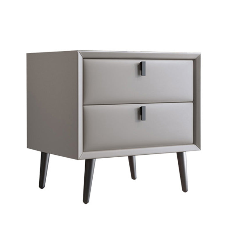 Modern Night Table Leather Accent Table Nightstand with Drawers