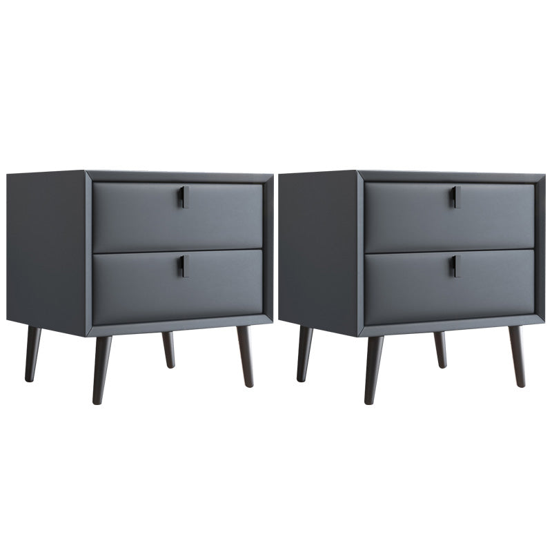 Modern Night Table Leather Accent Table Nightstand with Drawers