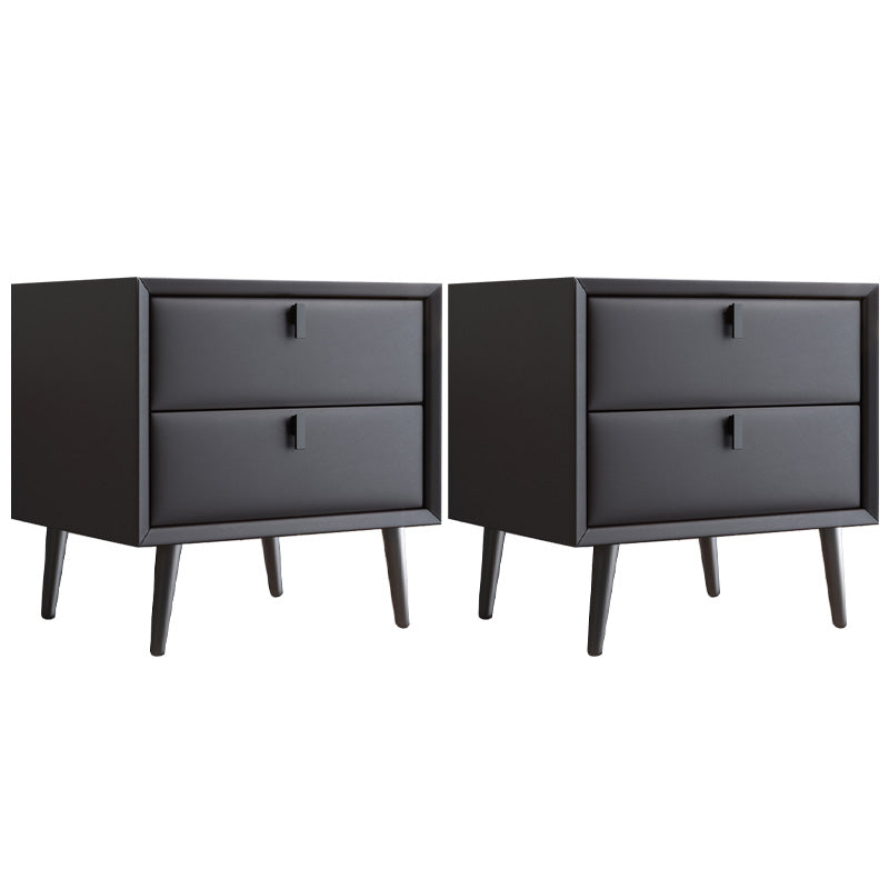 Modern Night Table Leather Accent Table Nightstand with Drawers