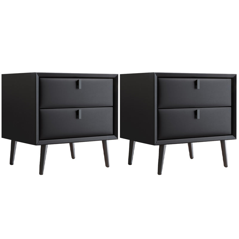 Modern Night Table Leather Accent Table Nightstand with Drawers