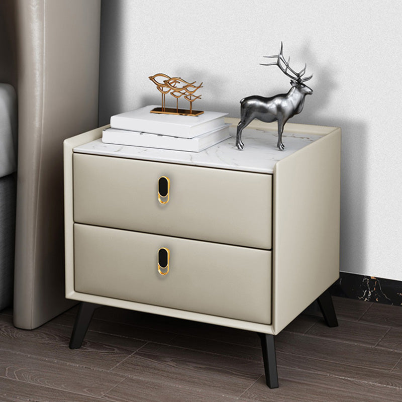 Modern Night Table Stone Accent Table Nightstand for Bedroom