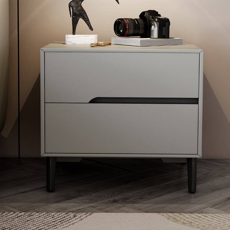 Leather Bedside Cabinet Modern Accent Table Nightstand with 2 Drawers