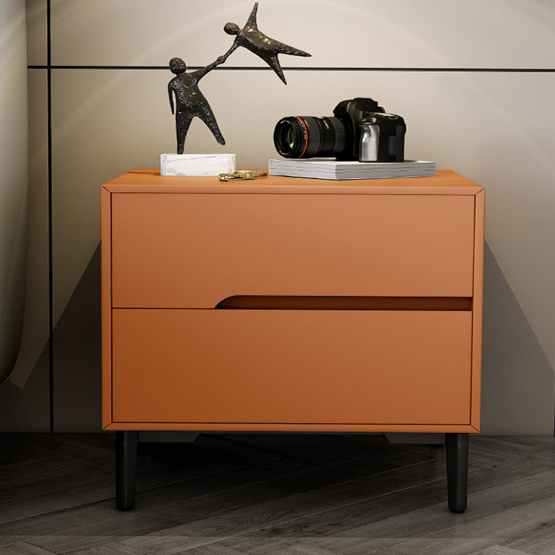 Leather Bedside Cabinet Modern Accent Table Nightstand with 2 Drawers