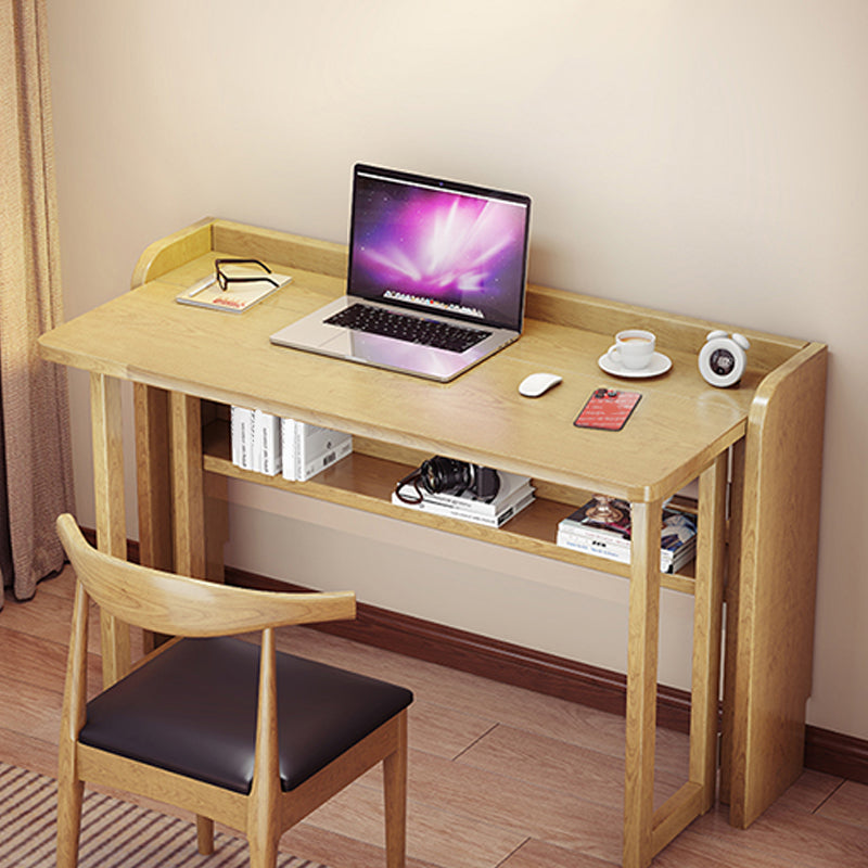 Solid Wood Writing Desk Contemporary Rectangular Folding Desk for Office