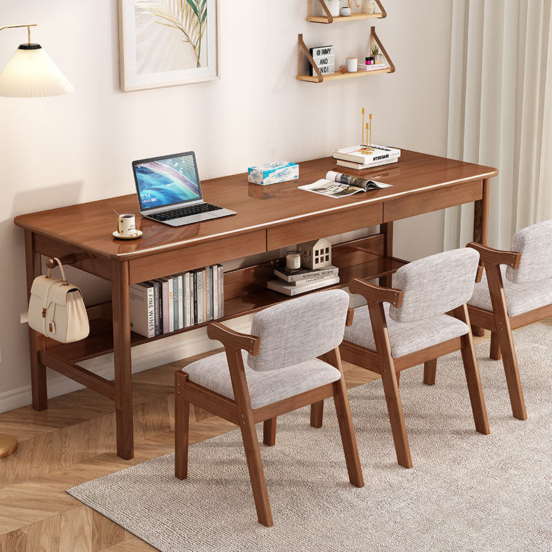 Modern Rectangular Home Writing Desk Solid Wood Base Computer Desk