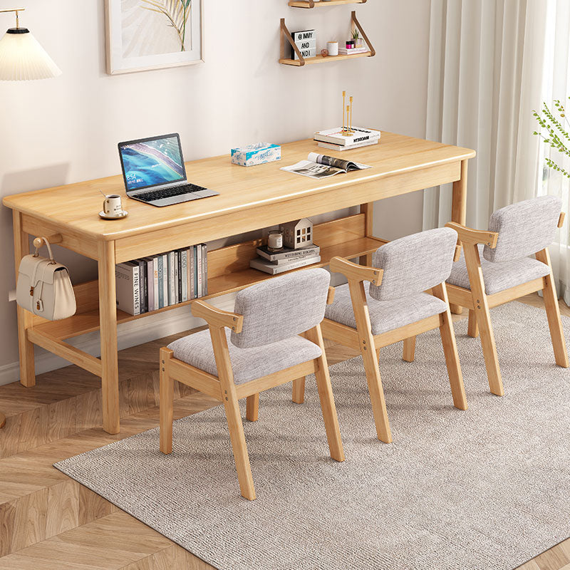 Modern Rectangular Home Writing Desk Solid Wood Base Computer Desk