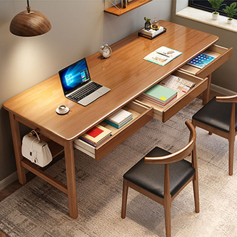 Modern Rectangular Home Writing Desk Solid Wood Base Computer Desk