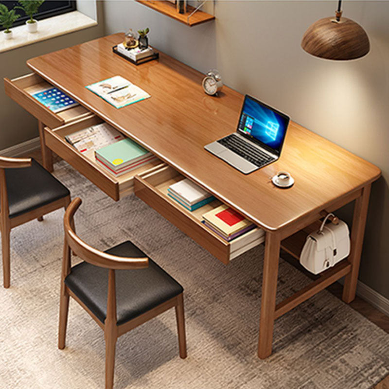 Modern Rectangular Home Writing Desk Solid Wood Base Computer Desk