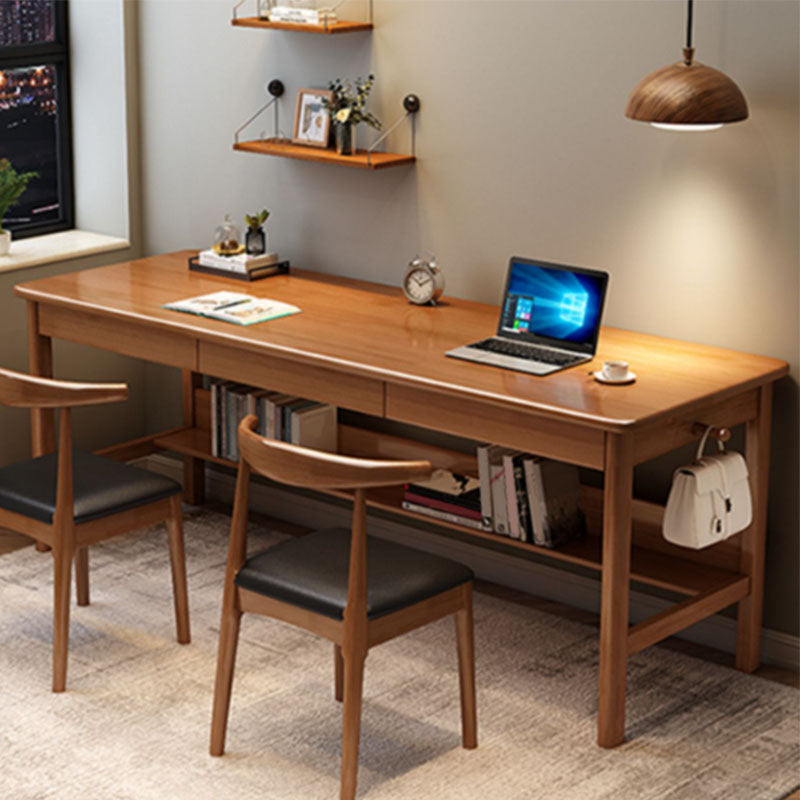 Modern Rectangular Home Writing Desk Solid Wood Base Computer Desk