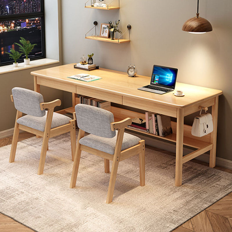 Modern Rectangular Home Writing Desk Solid Wood Base Computer Desk