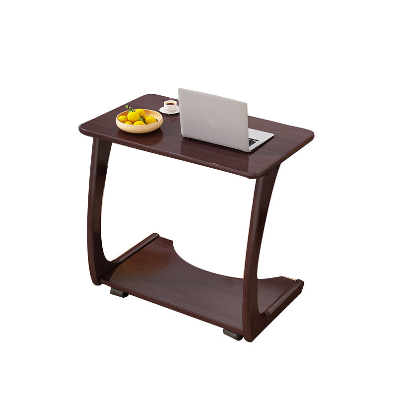 Solid Wood Writing Desk Contemporary Rectangular Desk with Wheels