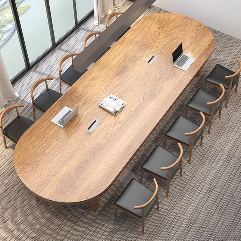 Modern Style Oval Pine Office Desk Wood Legs Writing Desk for Office