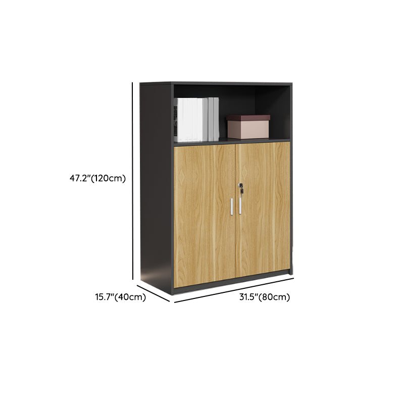 Nordic Lateral Filing Cabinet Wood Frame Key Locking File Cabinet