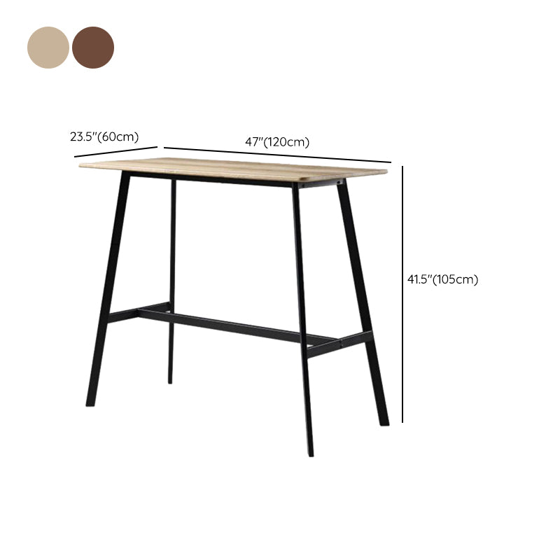 Rectangle Top Bistro Table Industrial Style Pub Table with Metal Frame